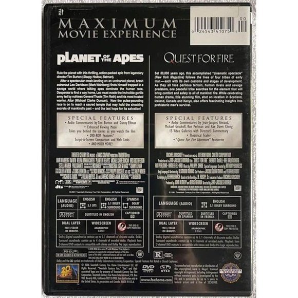 Planet of the Apes (2001)/Quest for Fire (DVD, 2006, 2-Disc Set, Double Feature) - Picture 2 of 6